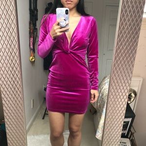 Velvet Purple Bodycon Dress